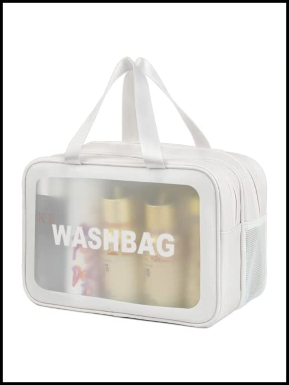 Large Travel Toiletry Bag PVC Waterproof Double Compartment Carry On Organizer